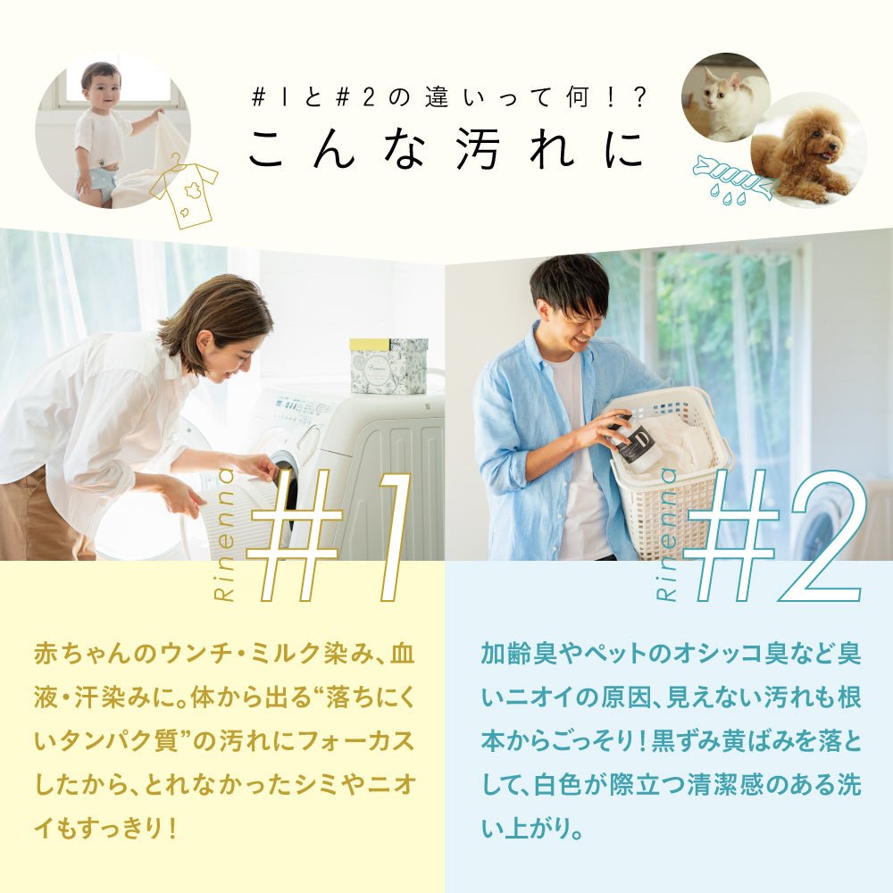 【ギフト】Rinenna#1 1箱 and Rinenna#2 1個 + 洗濯槽クリーナー 1袋