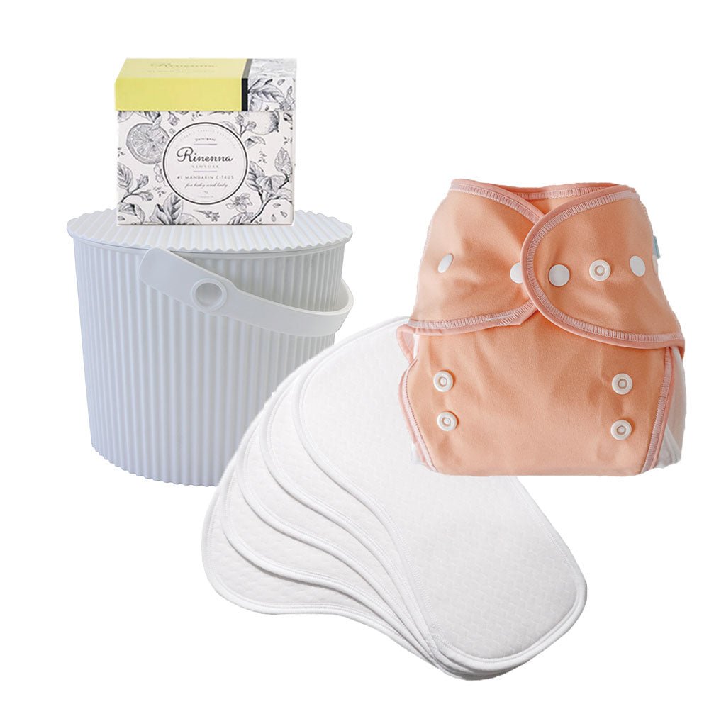 [Trial set] 5 cloth diapers + 1 diaper cover